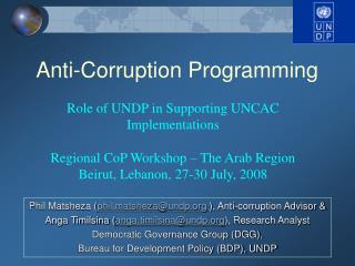 Anti-Corruption Programming