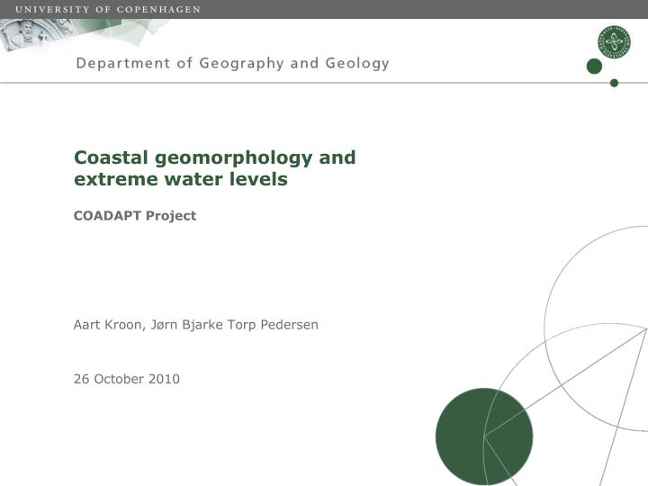 coastal geomorphology and extreme water levels