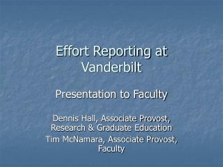 Effort Reporting at Vanderbilt