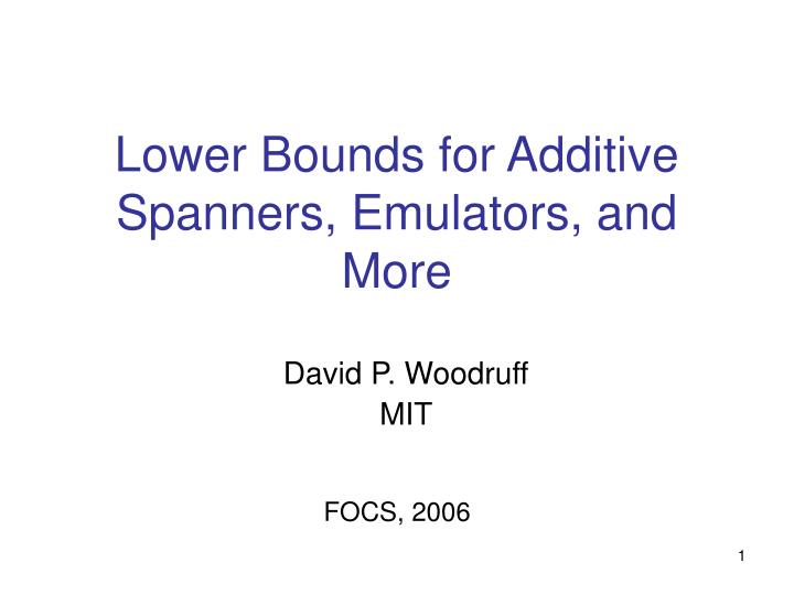 lower bounds for additive spanners emulators and more