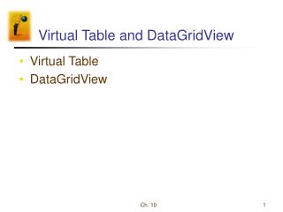 Virtual Table and DataGridView