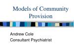 Models of Community Provision