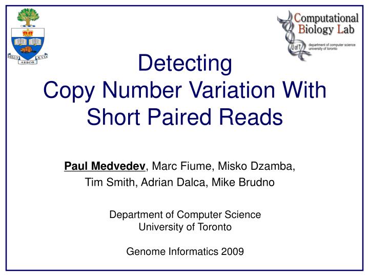 detecting copy number variation with short paired reads