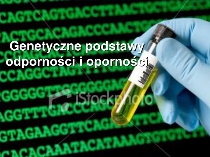 genetyczne podstawy odporno ci i oporno ci