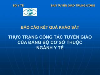 b o c o k t qu kh o s t th c tr ng c ng t c tuy n gi o c a ng b c s thu c ng nh y t