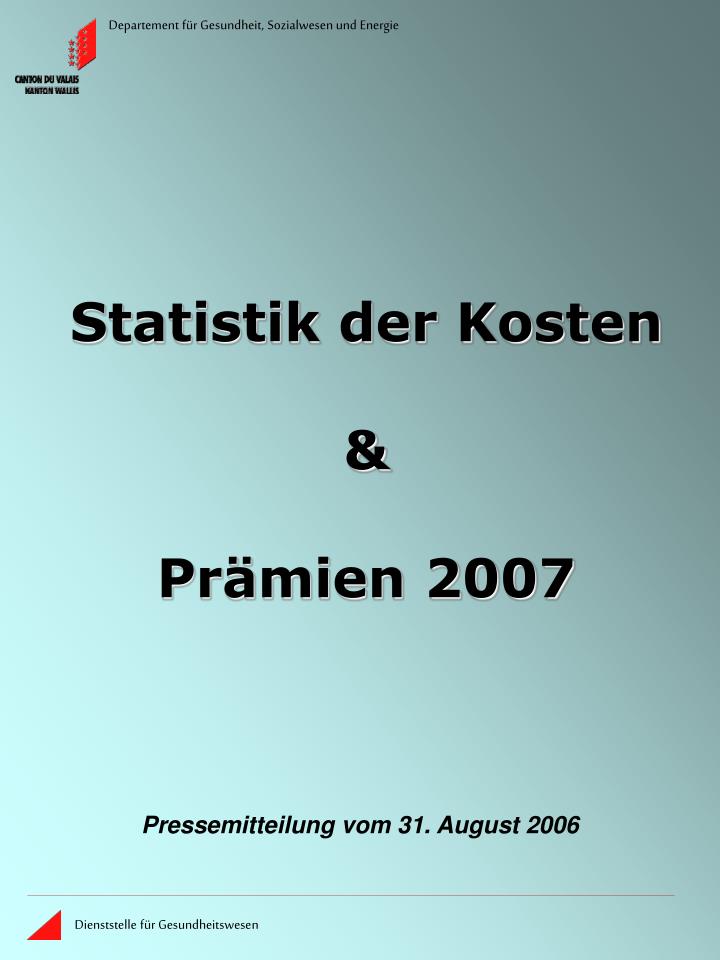 statistik der kosten pr mien 2007
