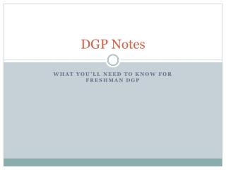 DGP Notes