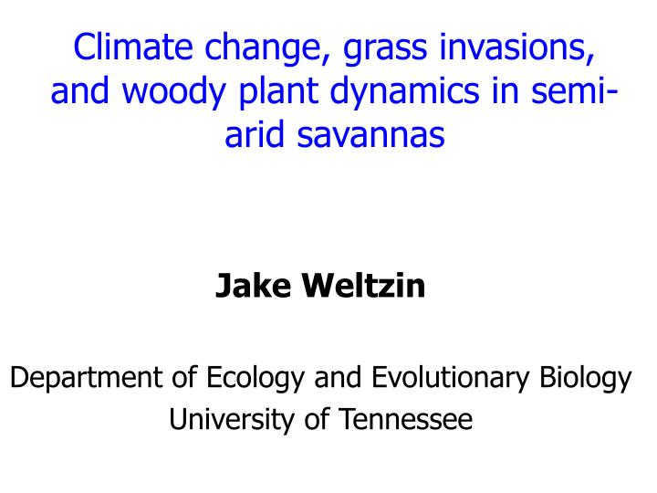 climate change grass invasions and woody plant dynamics in semi arid savannas
