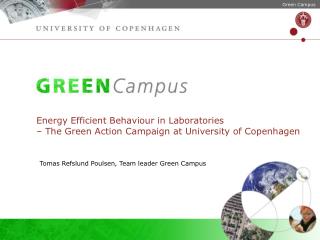 Tomas Refslund Poulsen, Team leader Green Campus