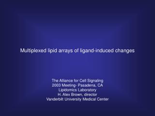 Multiplexed lipid arrays of ligand-induced changes