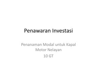 penawaran investasi