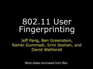 802.11 User Fingerprinting
