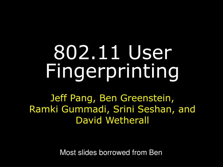 802 11 user fingerprinting