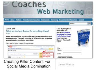 Creating Killer Content For Social Media Domination