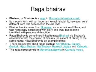 Raga bhairav