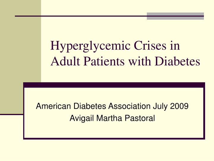 hyperglycemic crises in adult patients with diabetes