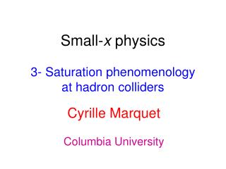 Small- x physics 3- Saturation phenomenology at hadron colliders