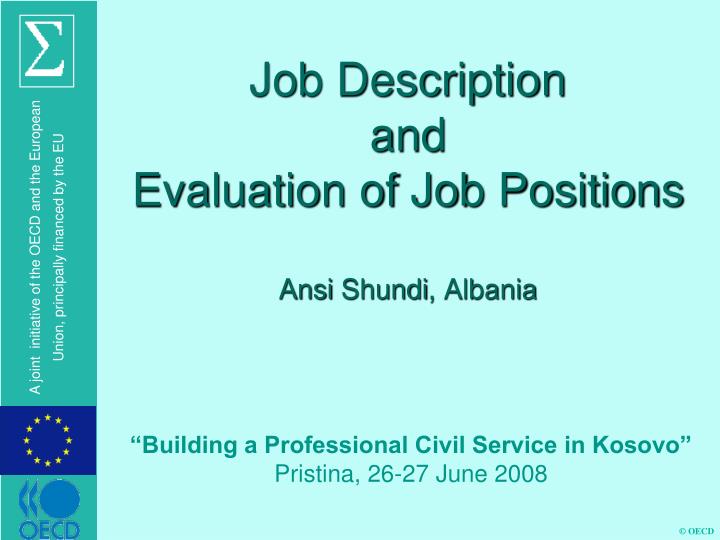 job description and evaluation of job positions ansi shundi albania