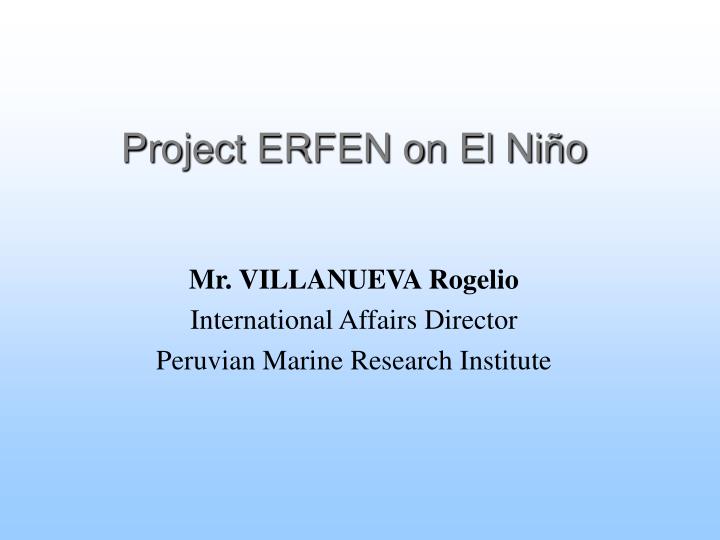 project erfen on el ni o