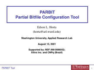 PARBIT Partial Bitfile Configuration Tool