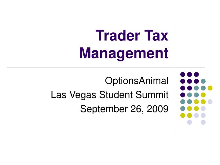 trader tax management
