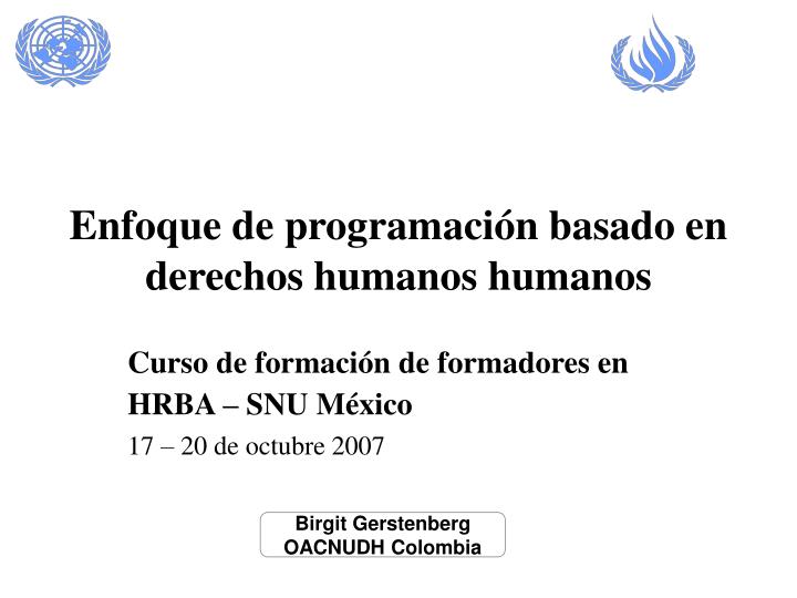 enfoque de programaci n basado en derechos humanos humanos