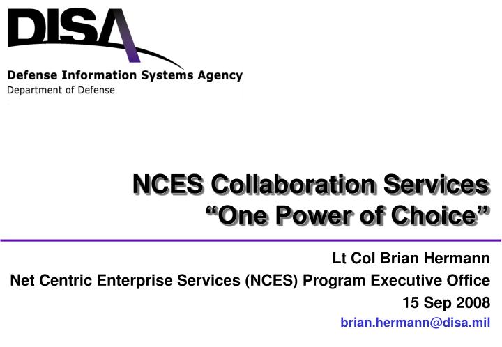nces collaboration services one power of choice