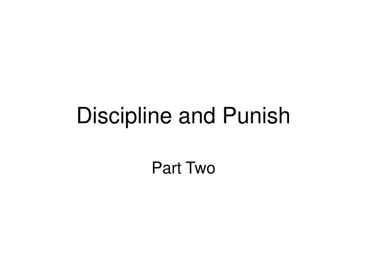 discipline and punish