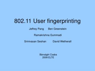 802 11 user fingerprinting