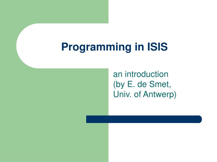 programming in isis