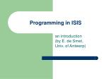 Programming in ISIS - slide 1