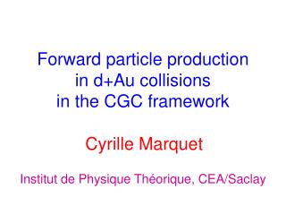 Forward particle production in d+Au collisions in the CGC framework