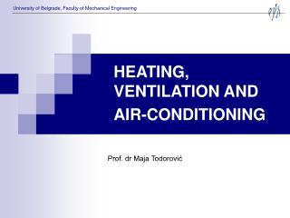 HEATING, VENTILATION AND AIR-CONDITIONING