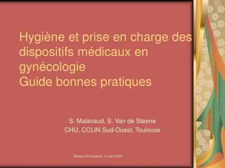 hygi ne et prise en charge des dispositifs m dicaux en gyn cologie guide bonnes pratiques