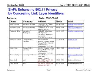 SlyFi: Enhancing 802.11 Privacy by Concealing Link Layer Identifiers