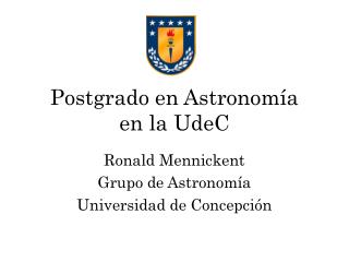 postgrado en astronom a en la udec