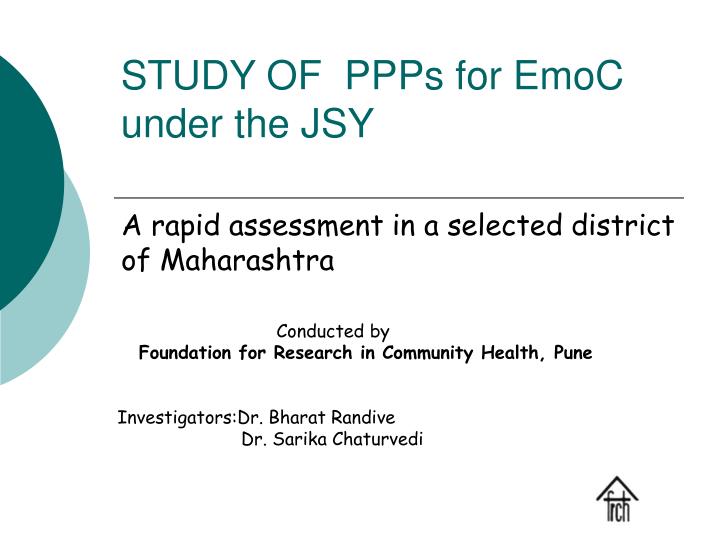 study of ppps for emoc under the jsy