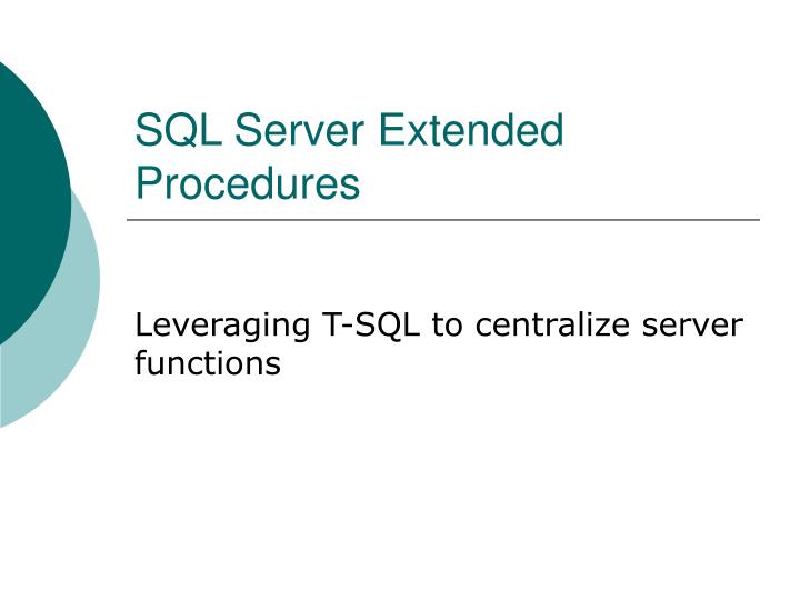 sql server extended procedures