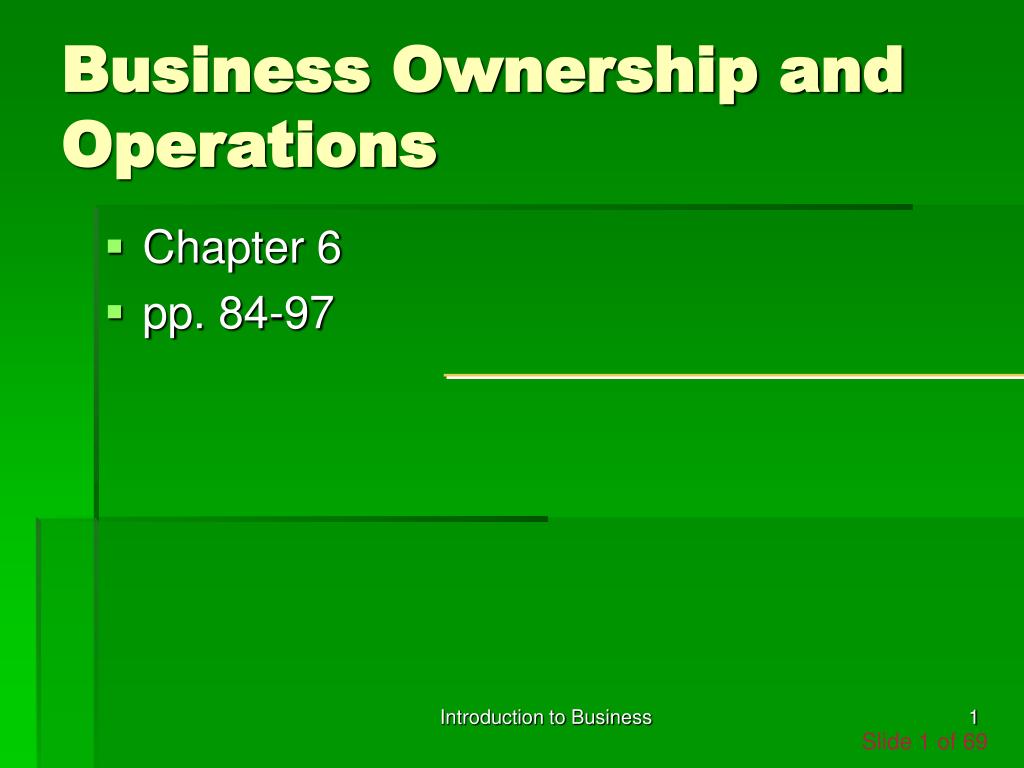 PPT - Business Ownership and Operations PowerPoint Presentation, free ...