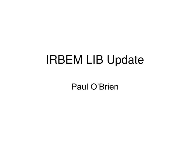 irbem lib update