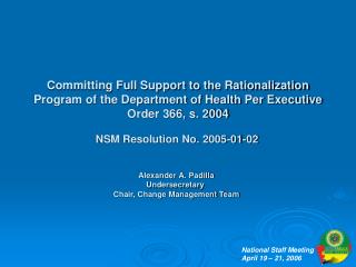 NSM Resolution No. 2005-01-02