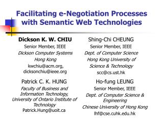Facilitating e-Negotiation Processes with Semantic Web Technologies