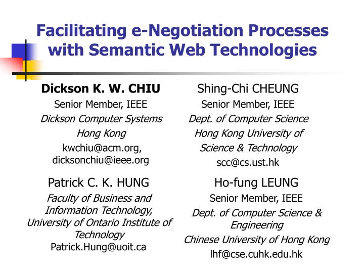 facilitating e negotiation processes with semantic web technologies