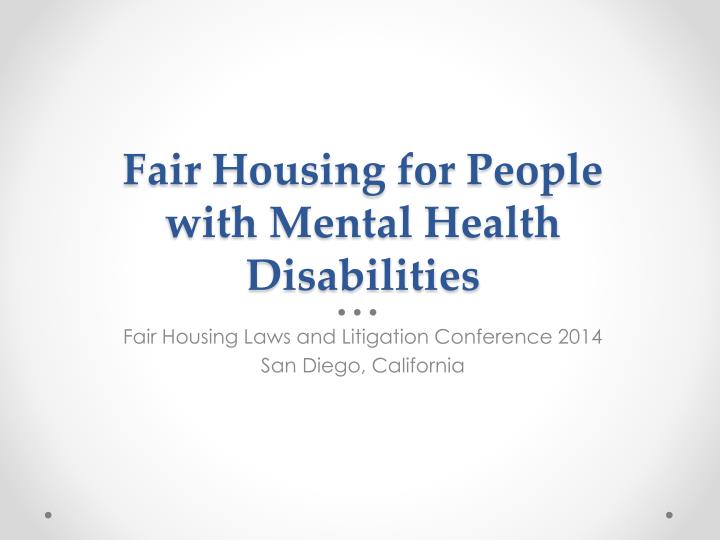 fair housing for people with mental health disabilities
