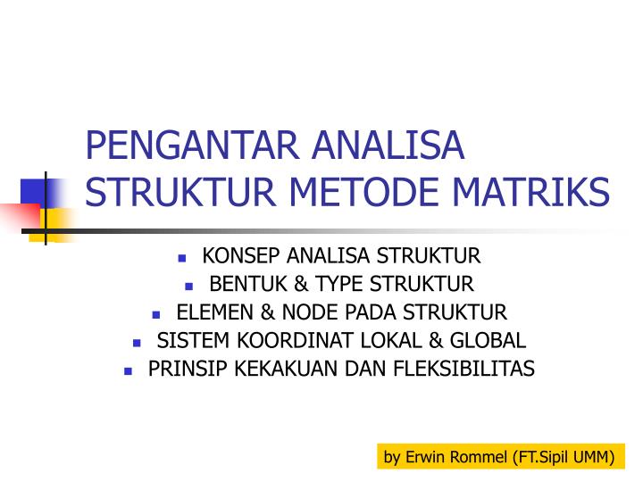 pengantar analisa struktur metode matriks
