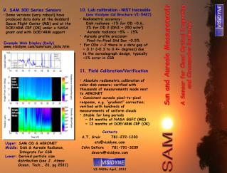 Sun and Aureole Measurements A Sensor for Cloud Optical Properties and Circumsolar Radiation