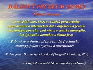 d lkov pr zkum zem remote sensing