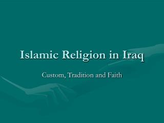 Islamic Religion in Iraq