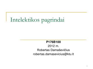 intelektikos pagrindai