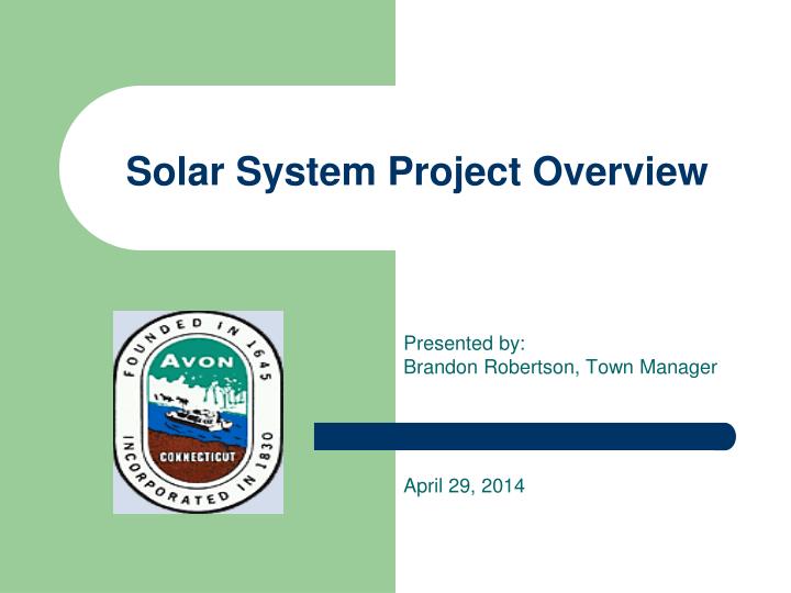 solar system project overview